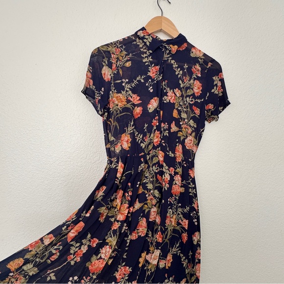 Reformation Dresses & Skirts - Reformation Dark Blue Floral Midi Dress